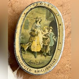Vintage Yardley Lavender Solidified Brilliantine Advertising Tin Box London Old